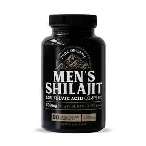 Premium Men's Shilajit 1000mg with 50% Fulvic Acid Complex - 90 Vegetarian Capsules | High Potency, Authentic Himalayan Shilajit
