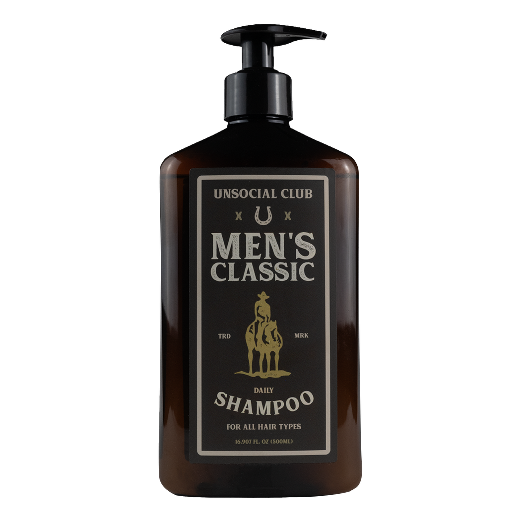 Unsocial Club Men's Shampoo | Hydrating and Cleansing Shampoo for All Hair Types | All Natural Shampoo For Men | 16.9 oz