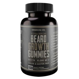 Beard Growth Gummies | 10,000 MCG BIOTIN | Natural Strawberry