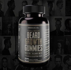 Beard Growth Gummies | 10,000 MCG BIOTIN | Natural Strawberry