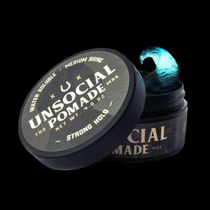 Unsocial Co's Pomade, Solid Hold, Water Soluble, Low/Medium Shine 4oz unsocialworldwide